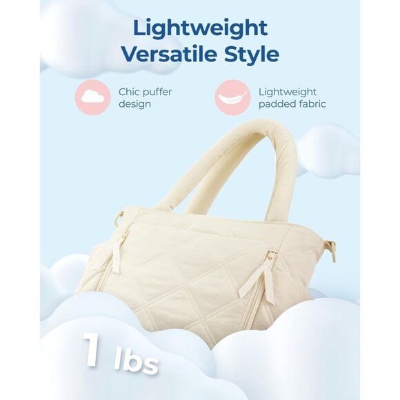 Versatile Quilted Tote Bag - Fits 15.6'' Laptop, 6 Pockets for Easy Storage - Picture 7 of 7